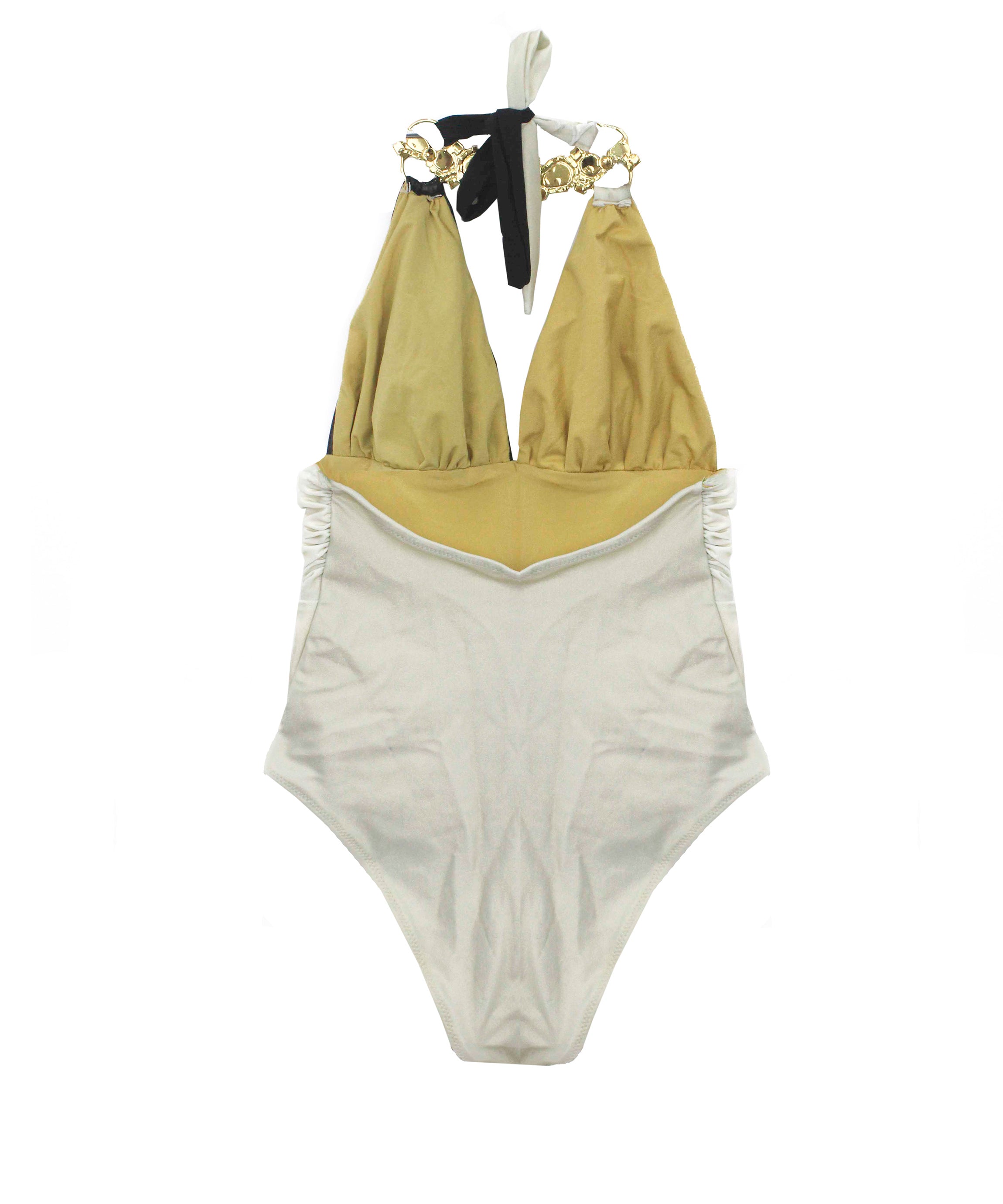 Ilaria Vitagliano Costume Monokini Oro/Neroper Bambine (retro)