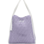 F**K Kids Tote Bag Lilla e Bianco con Logo per Bambine