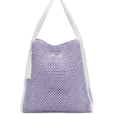 F**K Kids Tote Bag Lilla e Bianco con Logo per Bambine