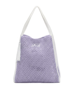 F**K Kids Tote Bag Lilla e Bianco con Logo per Bambine