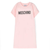 Moschino Kids Abito Rosa con Logo per Bambine