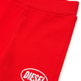 Diesel Kids Ciclista Rosso con Stampa Logo Oval Unisex per Neonati
