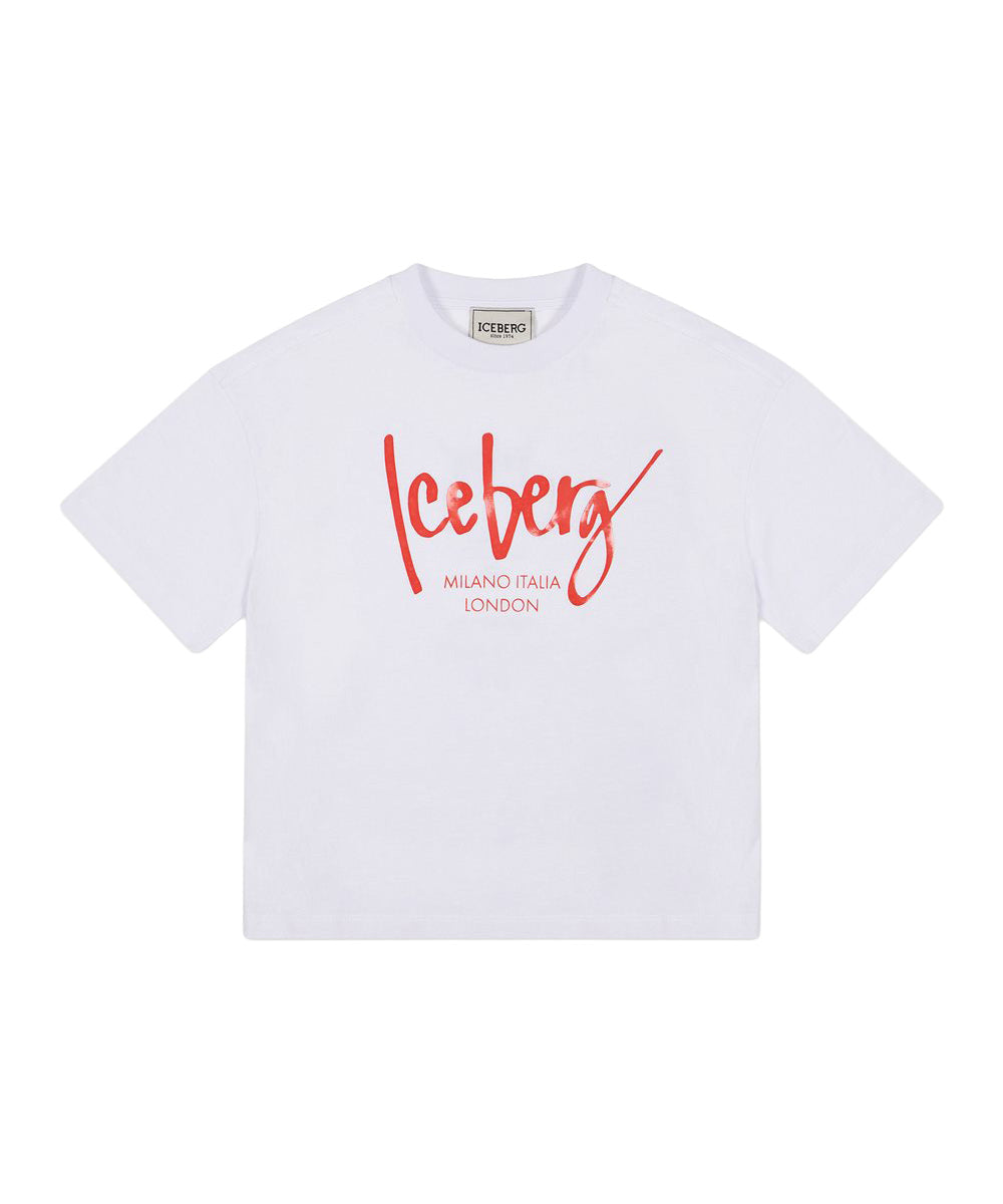 Iceberg Kids Bianco con Stampa Logo per Bambini