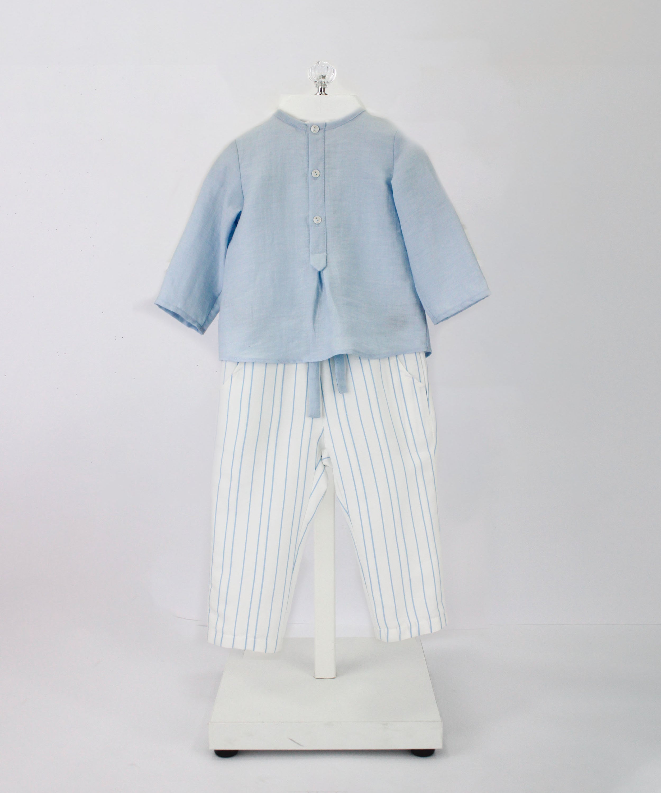Barcellino Camicia Cielo con Pantaloni a Righe