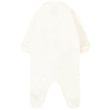 Moschino Kids Tutina Panna con Logo Vertical per Neonati