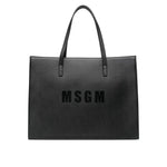 MSGM Kids Borsa Tote Nera con Stampa per Bambine

