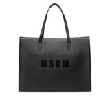 MSGM Kids Borsa Tote Nera con Stampa per Bambine
