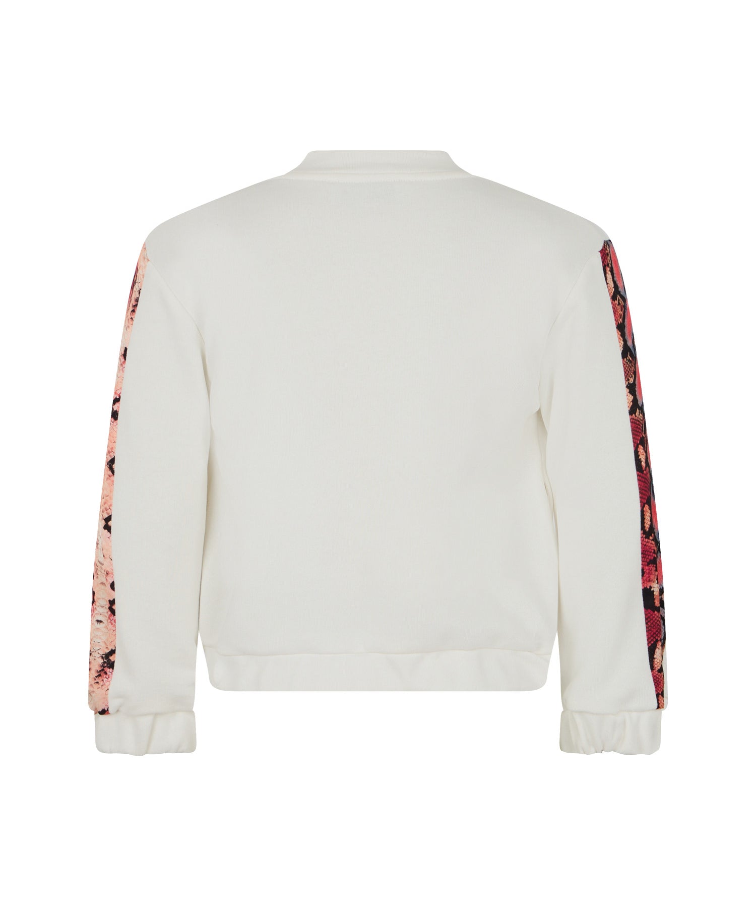Roberto Cavalli Kids Felpa Avorio con Zip Oro e Laterali Serpente per Bambine