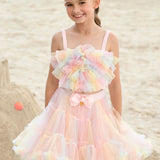 Angel's Face Pink/Multicolor Pixie Skirt for Girls
