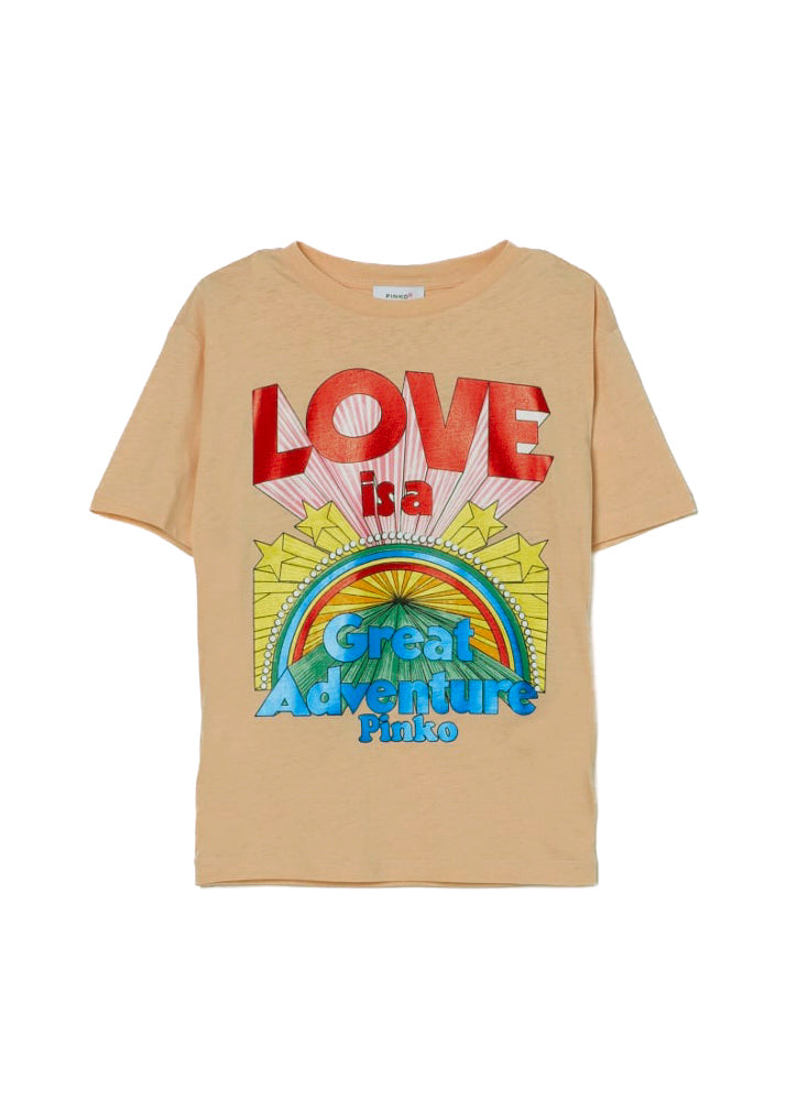 Pinko Kids T-shirt Sabbia con Stampa per Bambine