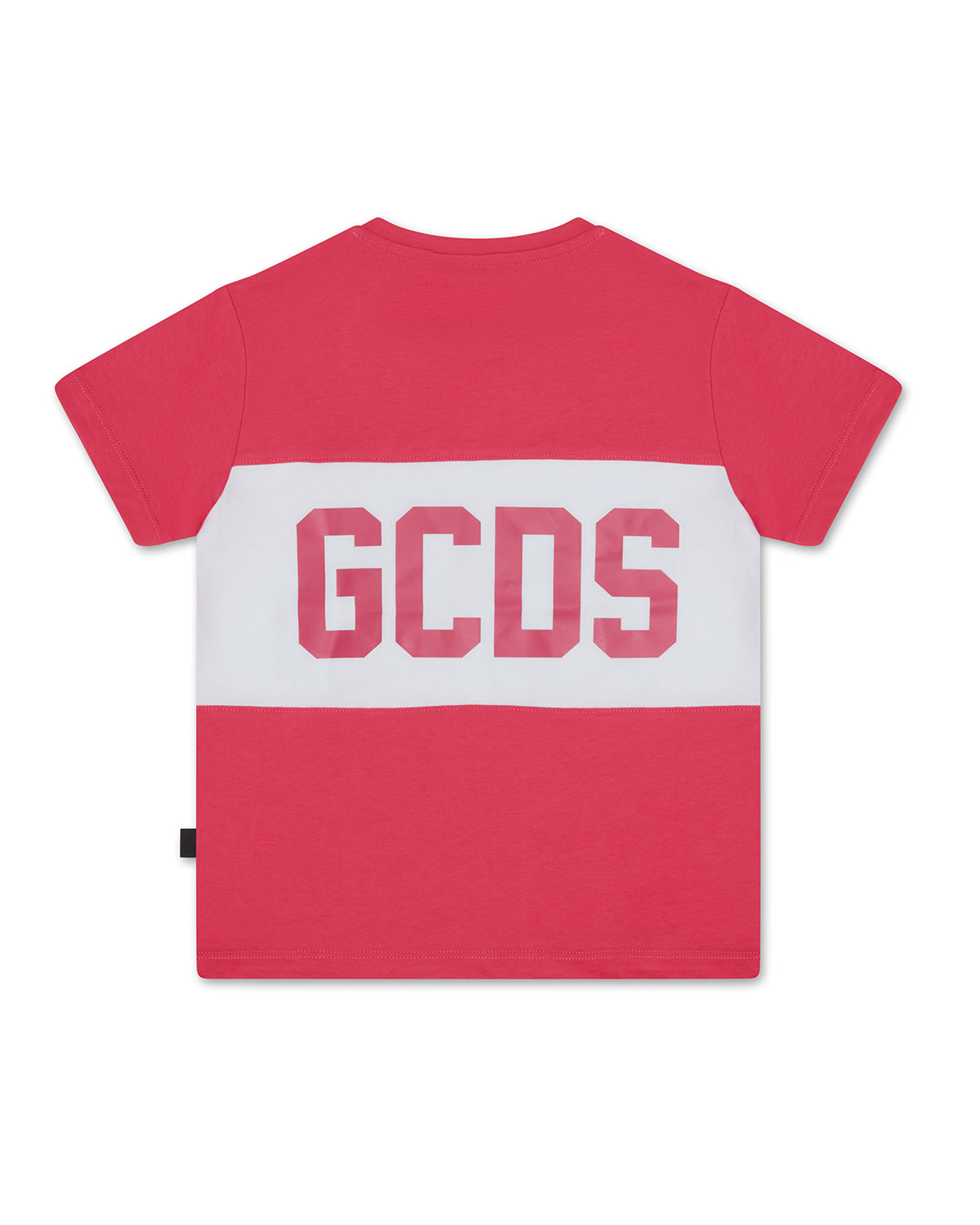 GCDS Kids T-shirt Fuxia con Banda Logo per Bambine