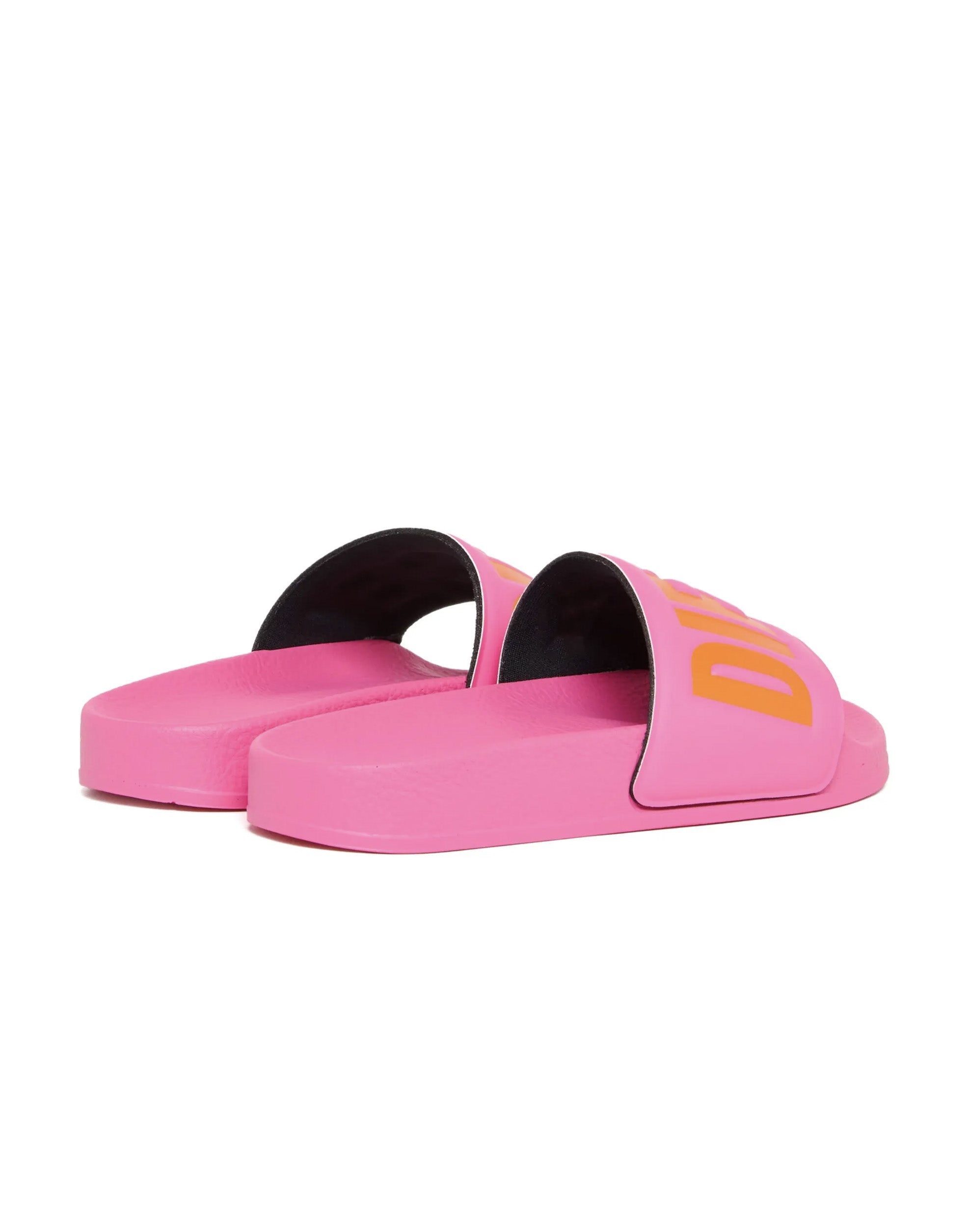 Diesel Kids Ciabatta Fucsia con Logo Arancione per Bambine