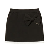 Twinset Milano Kids Gonna Nero e Bianco in Tessuto Scuba con Fiocco per Bambine