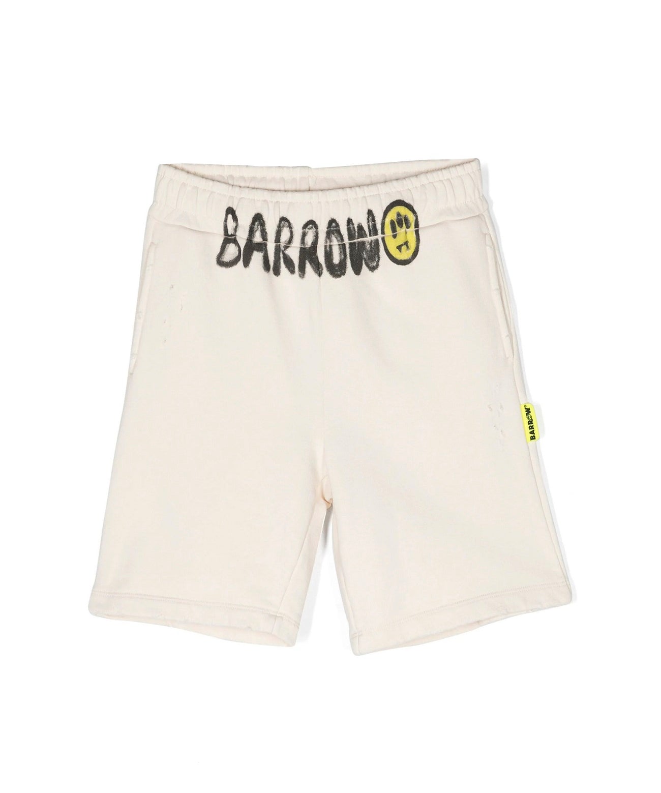 Barrow Kids Short Crema con Stampa Logo per Bambini frontale