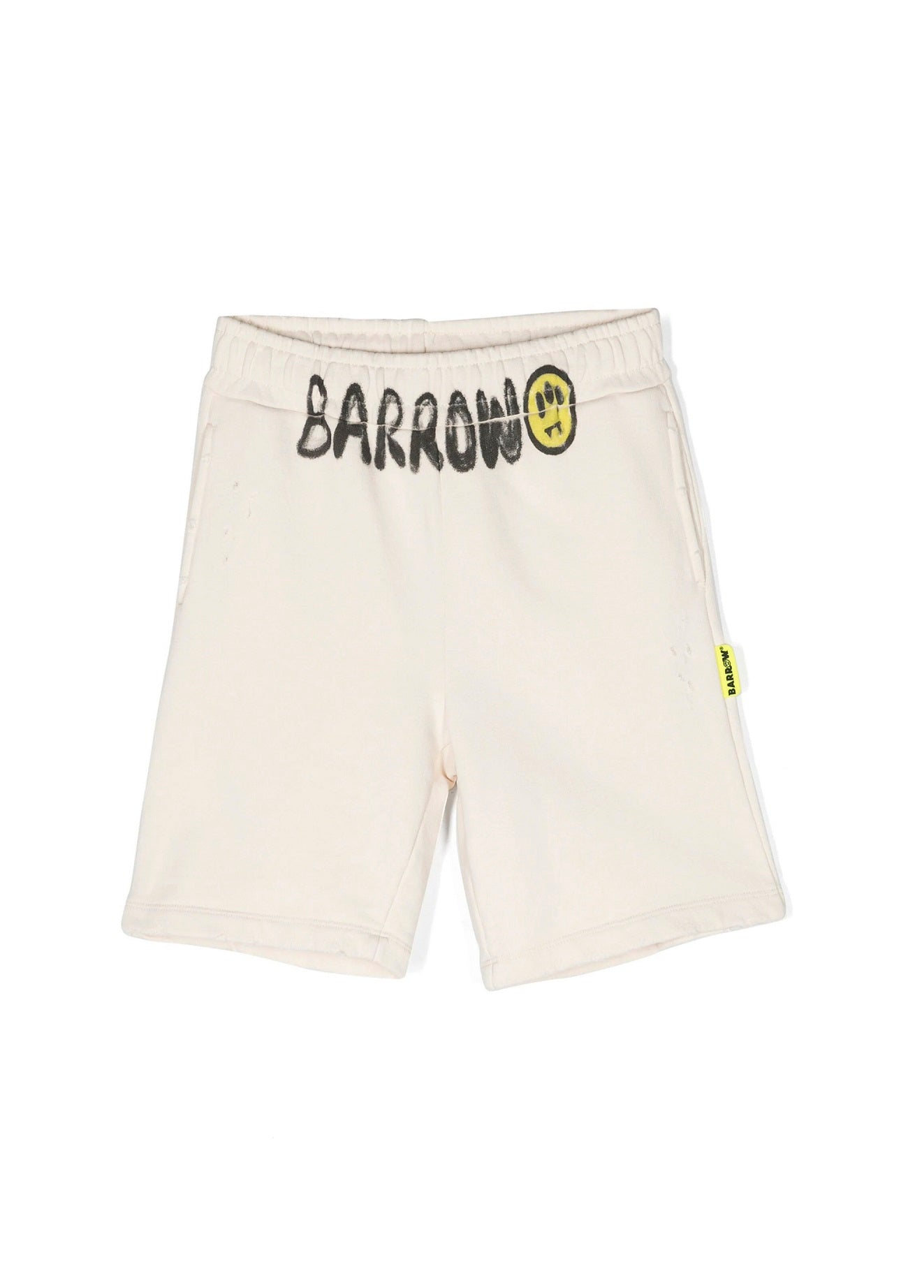 Barrow Kids Short Crema con Stampa Logo per Bambini frontale