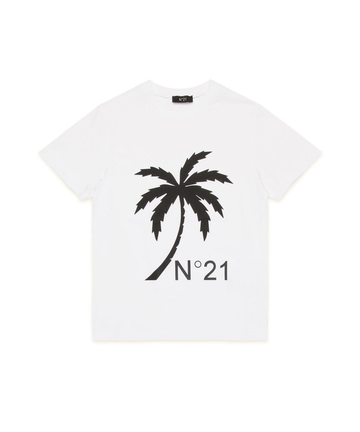 N°21 Kids T-shirt Bianca con Stampa Palm Tree per Bambini