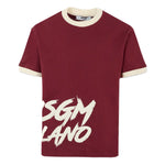 MSGM Kids T-shirt Borgogna con Logo per Bambine