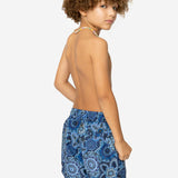 4GIVENESS Costume Boxer Fantasia Floreale Blu per Bambini