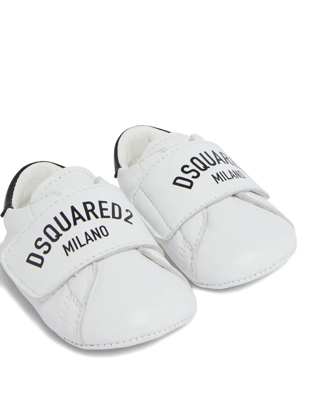 Dsquared2 Kids Sneakers Bianco con Chiusura a Strappo e Logo per Neonati