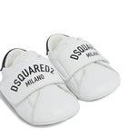Dsquared2 Kids Sneakers Bianco con Chiusura a Strappo e Logo per Neonati