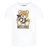Moschino Kids T-shirt Bianca con Stampa Toy per Bambini