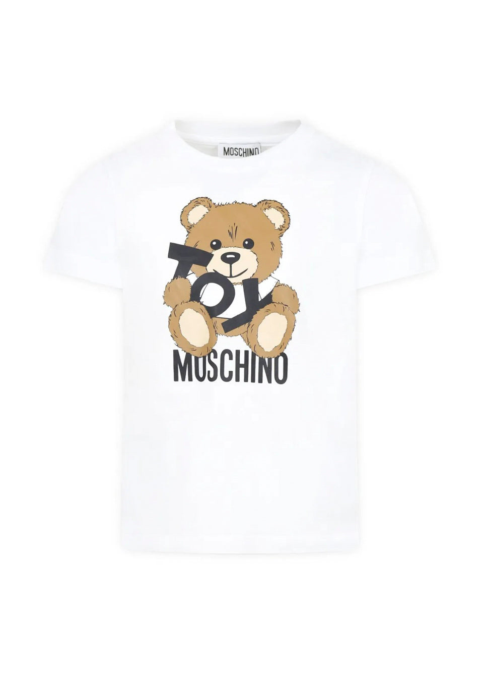 Moschino Kids T-shirt Bianca con Stampa Toy per Bambini