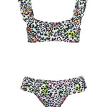 F**K Kids Costume Due Pezzi Fantasia Leopardato Multicolor per Bambine