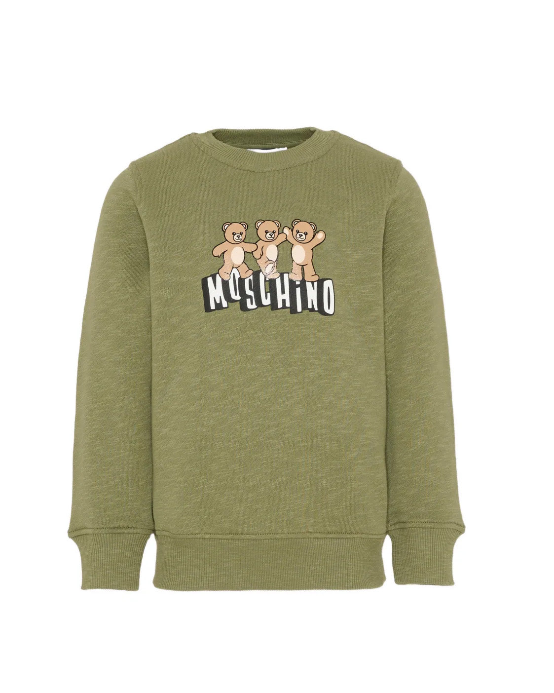 Moschino Kids Felpa Verde con Logo Teddy Bear per Bambini