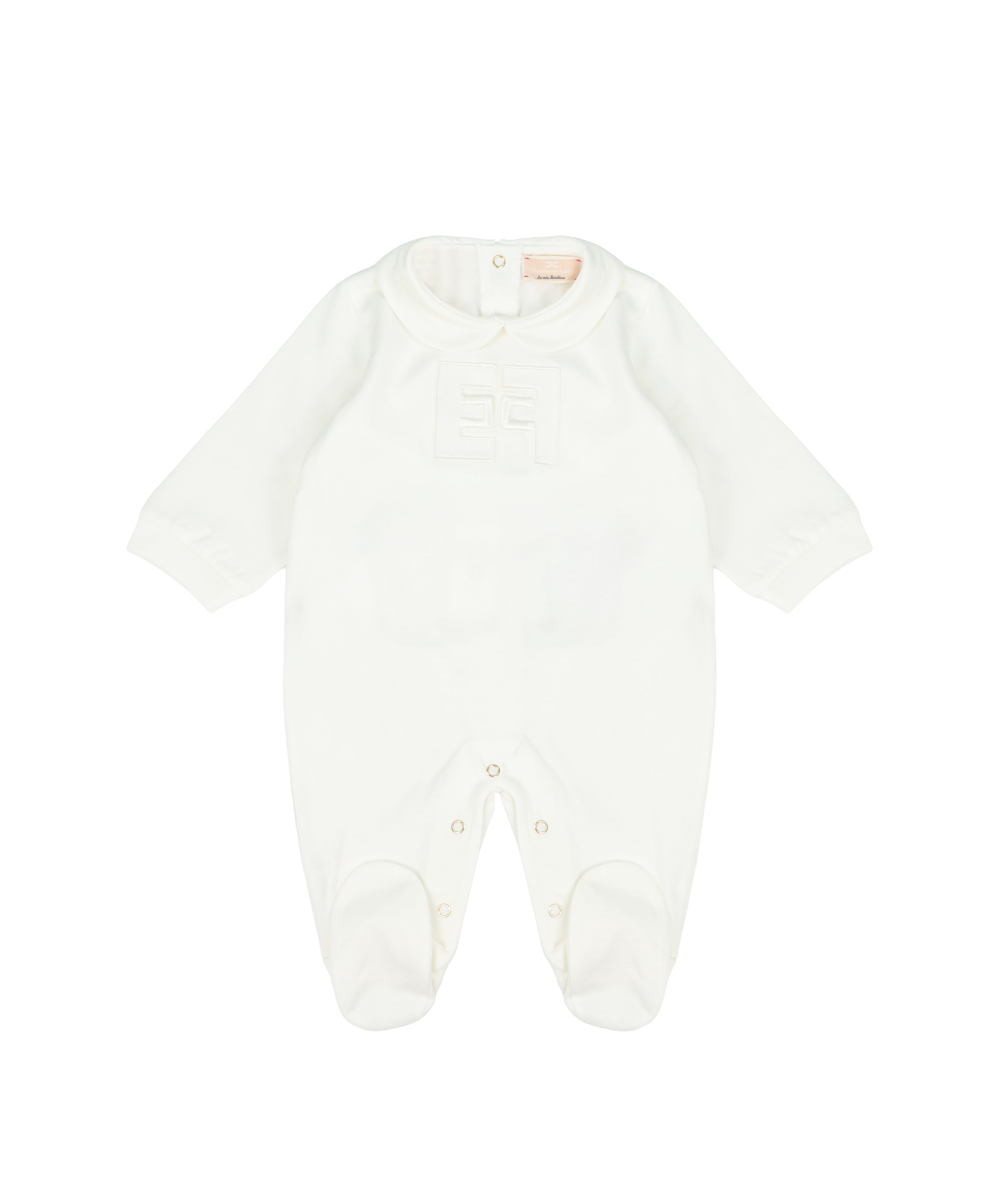 Elisabetta Franchi La Mia Bambina Kit Tutina + Bavetta e Cappello Avorio per Neonate