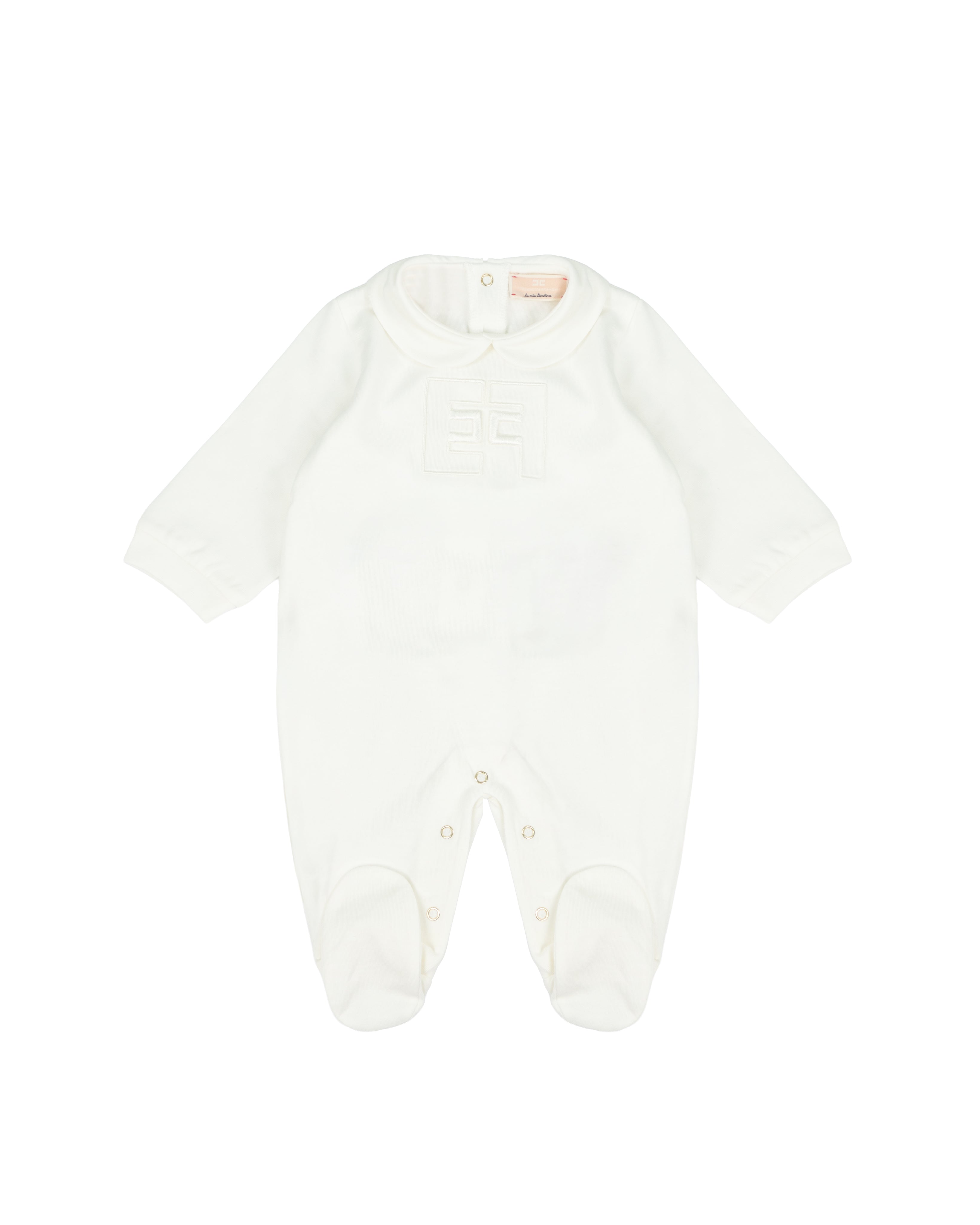 Elisabetta Franchi La Mia Bambina Kit Tutina + Bavetta e Cappello Avorio per Neonate