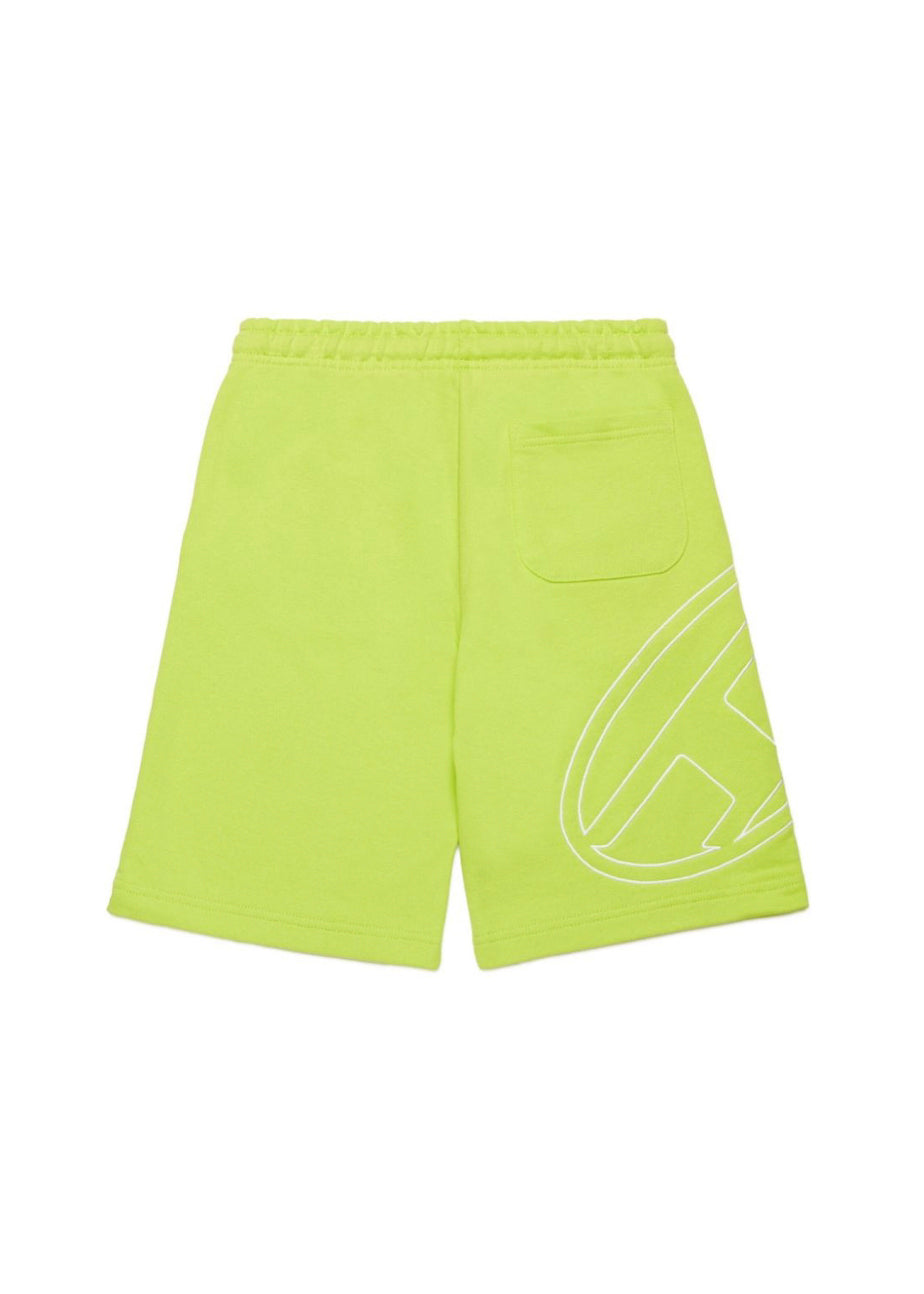 Diesel Kids Bermuda Verde Mela con Macro Oval D per Bambini