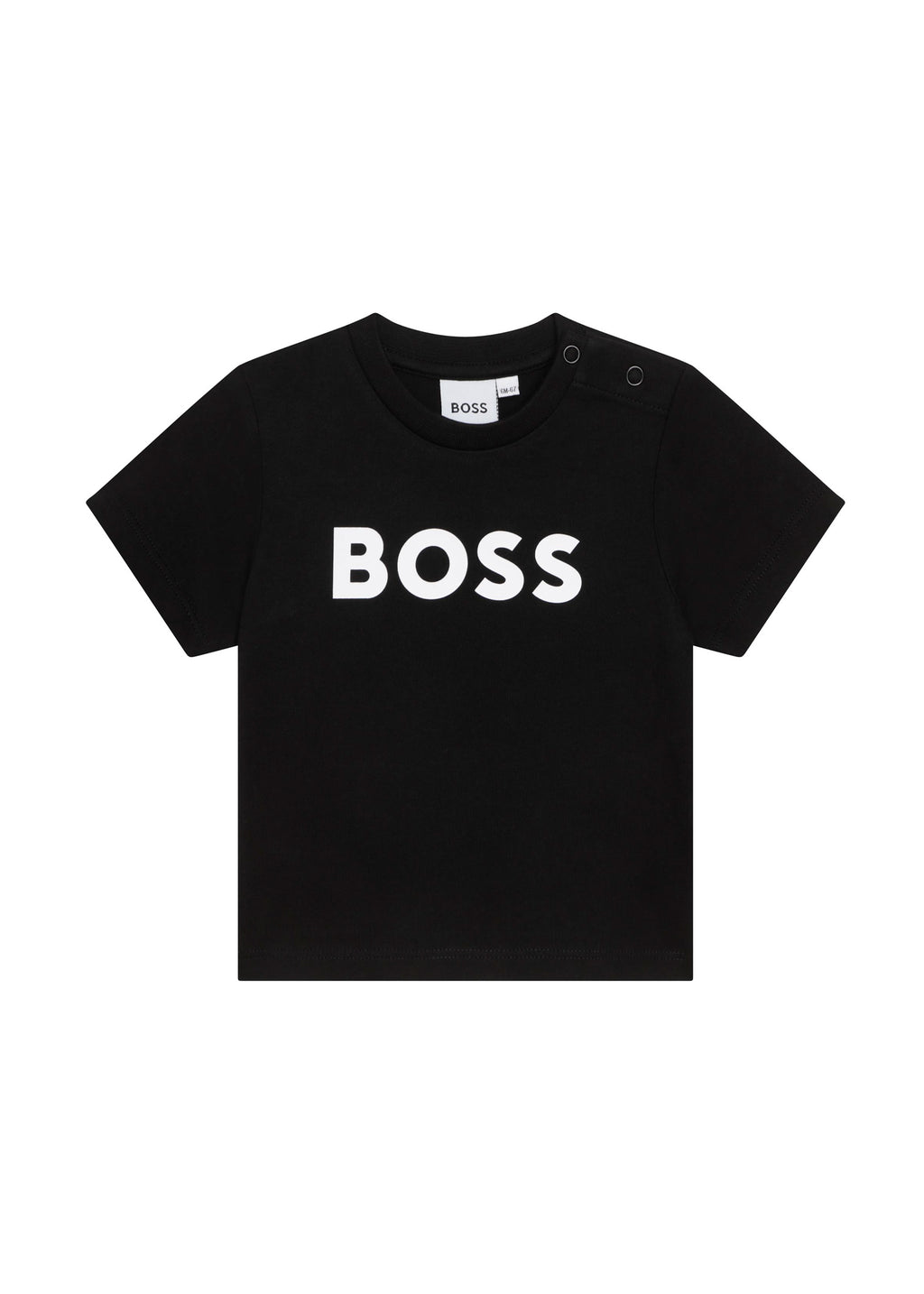 Boss Kids T-Shirt Nera con Stampa Logo Boss per Neonati
