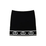 Twinset Kids Gonna Nera in Maglia con Logo Jacquard per Bambine