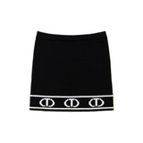 Twinset Kids Gonna Nera in Maglia con Logo Jacquard per Bambine