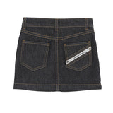 Elisabetta Franchi La Mia Bambina Gonna in Denim Scuro con Logo per Bambine
