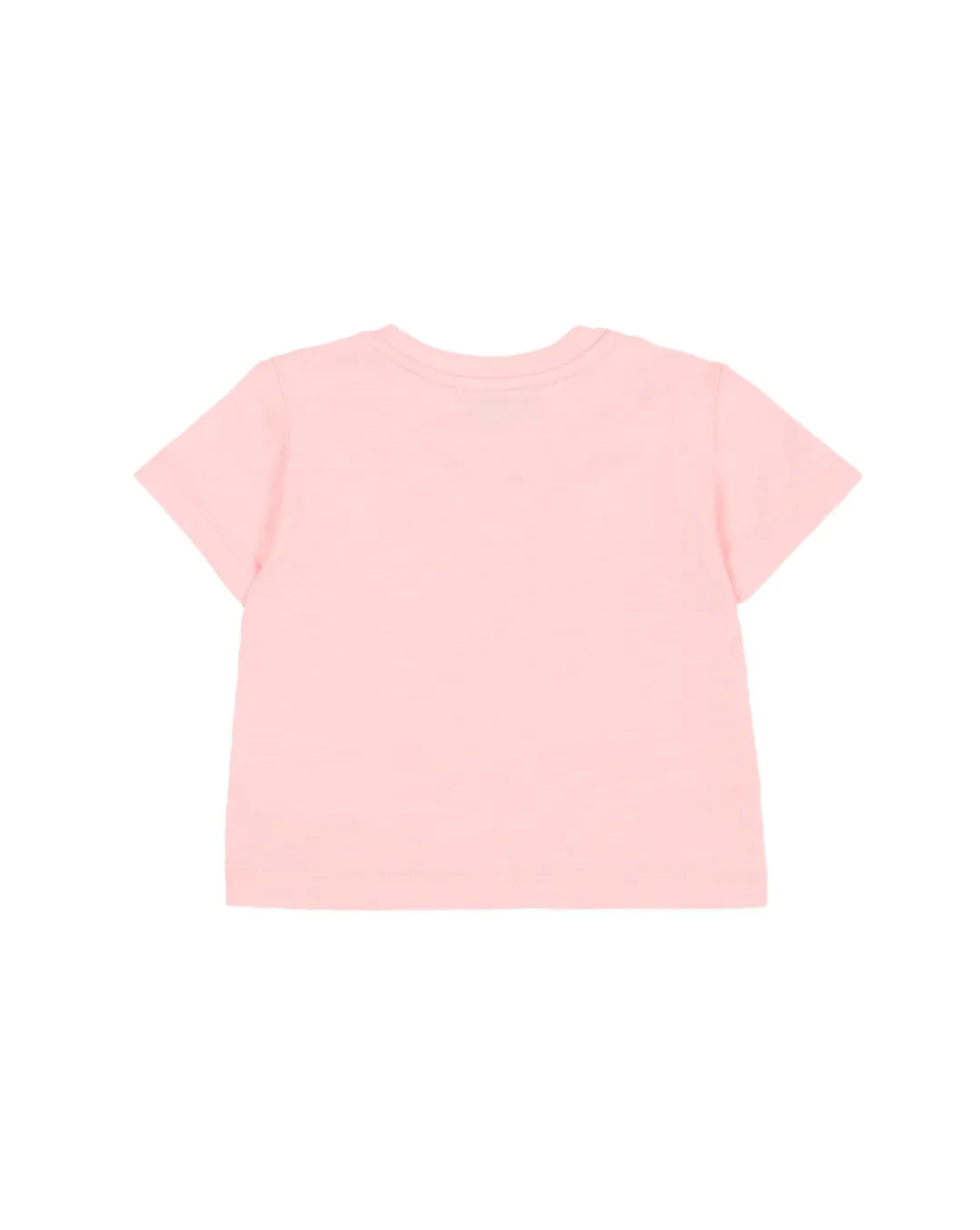 Moschino Kids T-Shirt Rosa con Logo Teddy Bear per Neonate