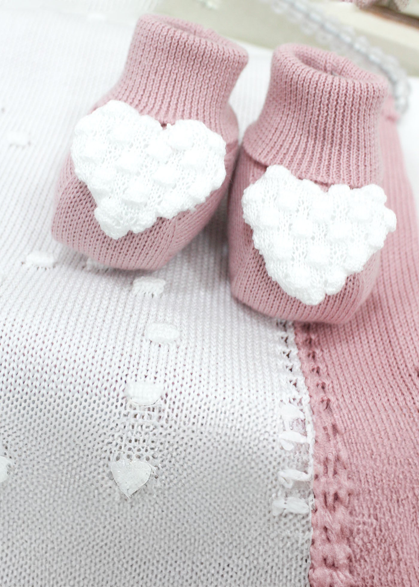 Marlù Scarpine Rosa con Ricamo Cuore per Neonate