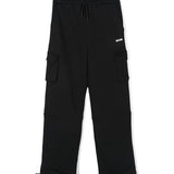 MSGM Kids Pantaloni Stile Cargo Neri con Logo per Bambini