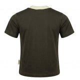 Yes London Kids T-Shirt Verde Scuro con Colletto Ricamato per Bambini