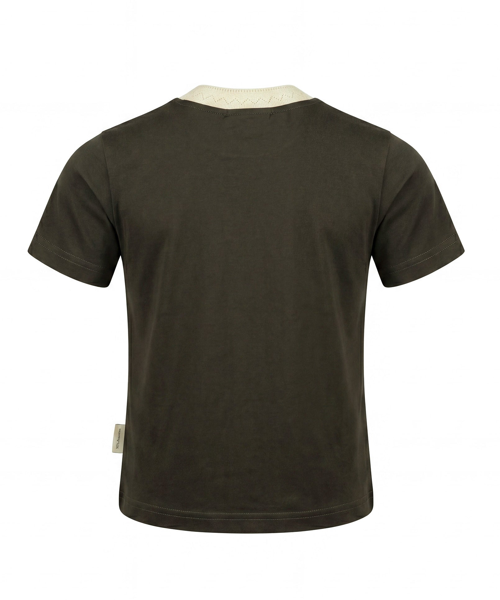 Yes London Kids T-Shirt Verde Scuro con Colletto Ricamato per Bambini