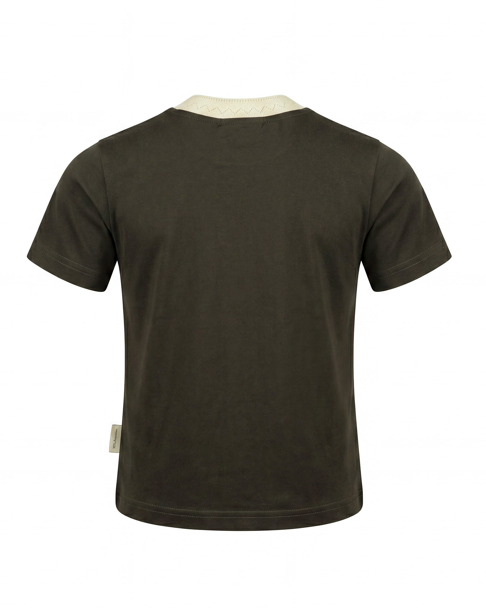 Yes London Kids T-Shirt Verde Scuro con Colletto Ricamato per Bambini