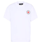 Dsquared2 Kids T-shirt Bianca Monocolore con Logo in Rilievo per Bambini