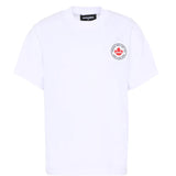 Dsquared2 Kids T-shirt Bianca Monocolore con Logo in Rilievo per Bambini