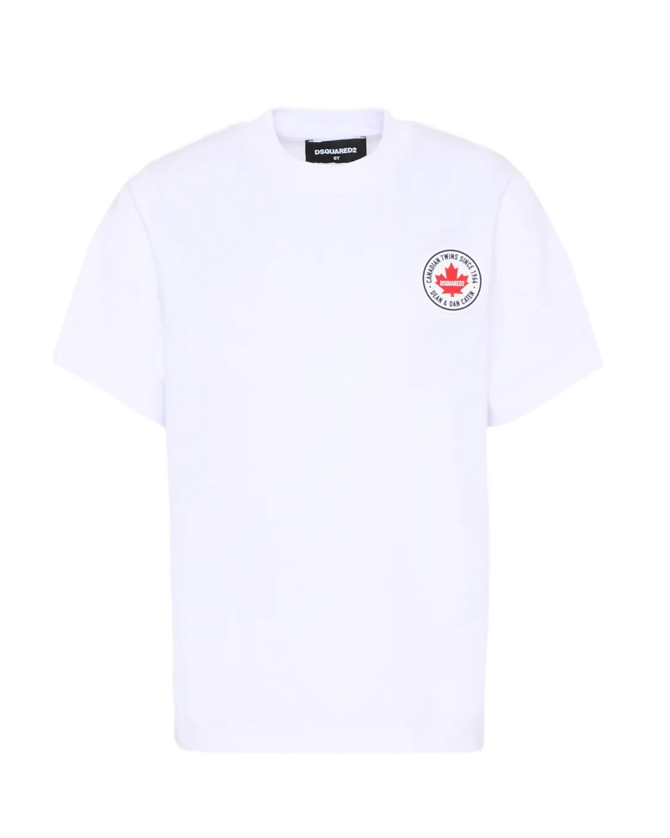 Dsquared2 Kids T-shirt Bianca Monocolore con Logo in Rilievo per Bambini