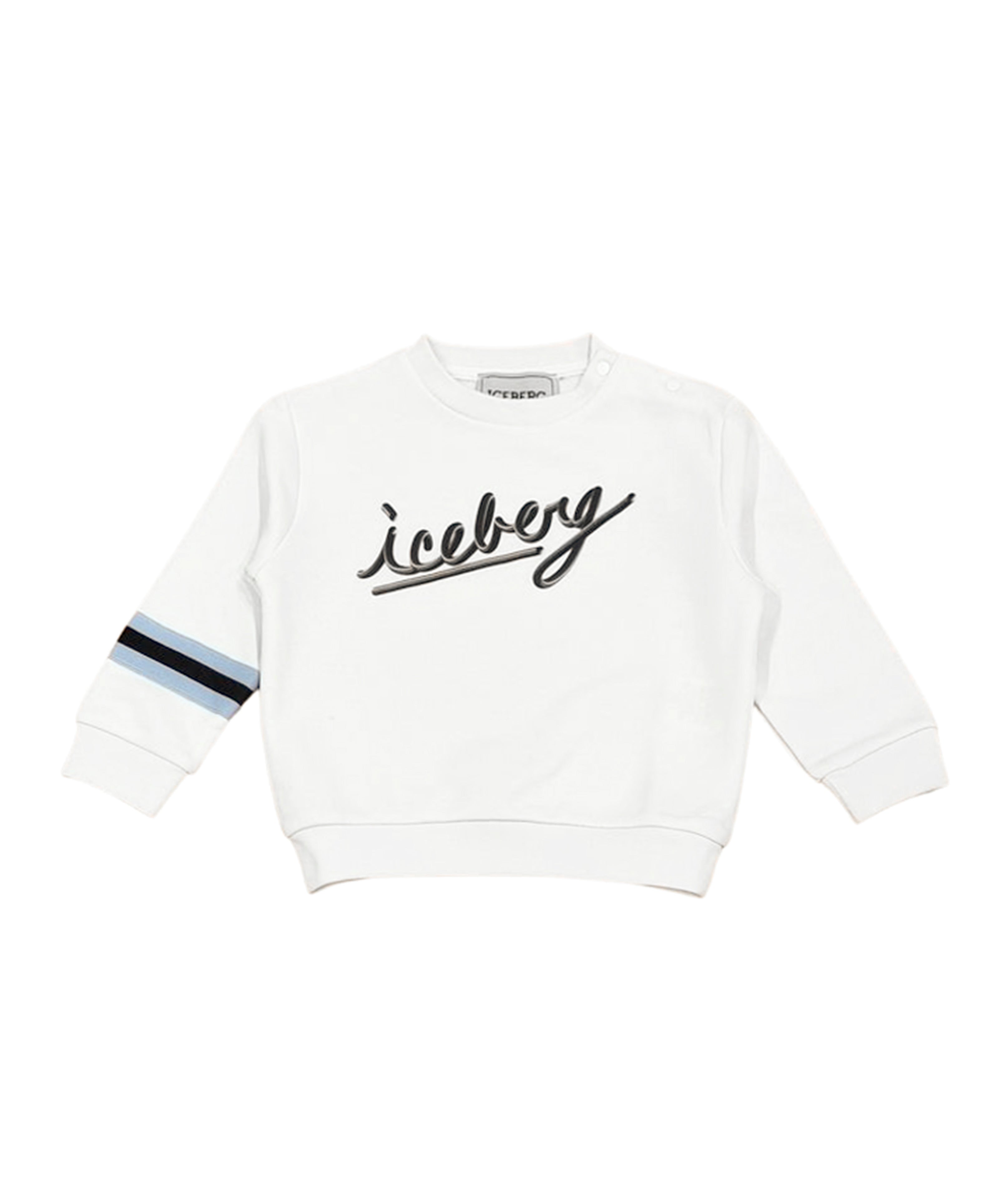 Iceberg Kids Felpa Bianca con Logo per Neonati