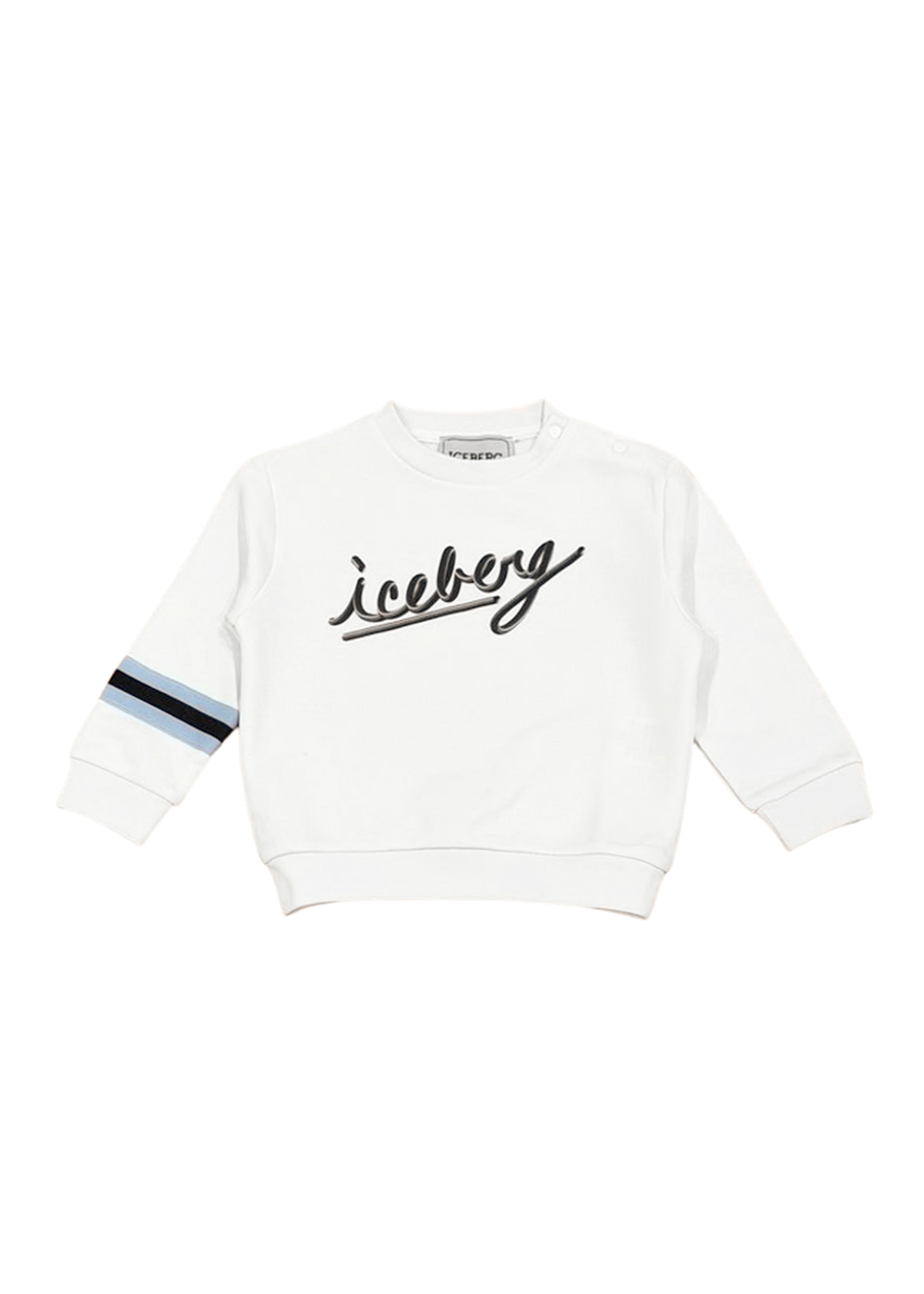 Iceberg Kids Felpa Bianca con Logo per Neonati