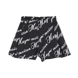 MSGM Kids Bermuda Nero con Stampa Logo All-over Florence Kids 