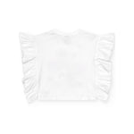 Tuc Tuc T-shirt Bianca con Fiore e Volant per Neonate