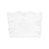 Tuc Tuc T-shirt Bianca con Fiore e Volant per Neonate