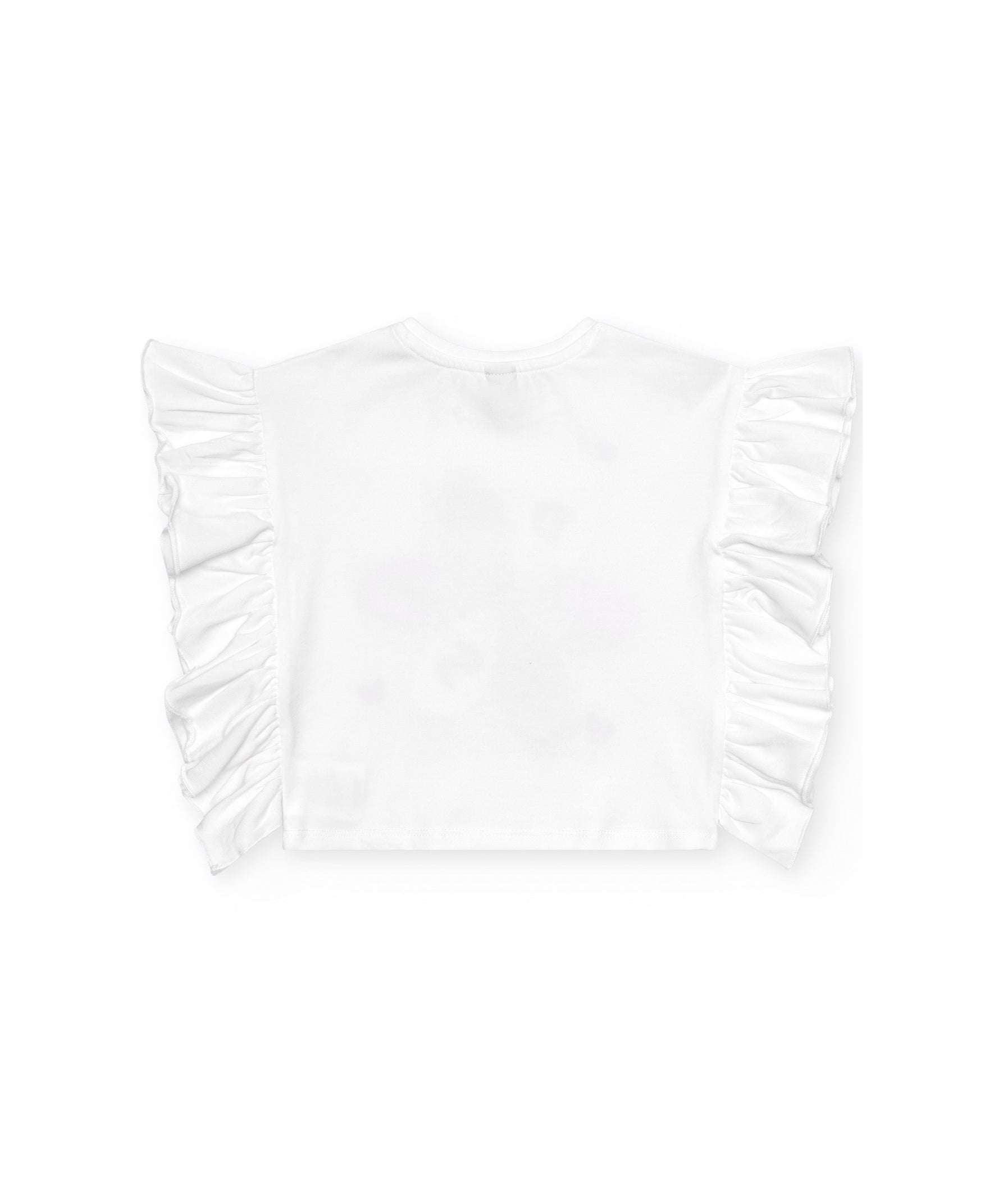 Tuc Tuc T-shirt Bianca con Fiore e Volant per Neonate